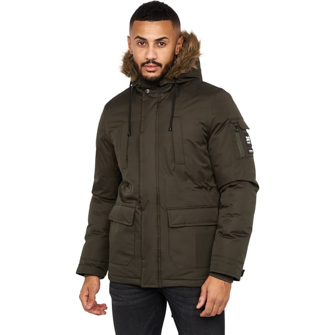 Crosshatch Heren Parkmoore Parka (Donkere Olijf)