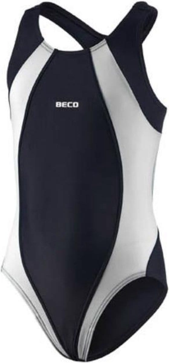 BECO Badpak - Meisjes - Polyamide/elastaan - Wit/zwart - Maat 116