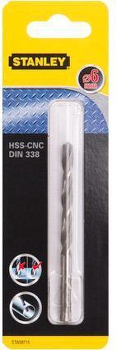 Stanley metaalboor 6 mm HSS-CNC STA50715