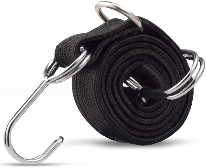 Dailygoods - Set van 2 Fiets-Bagagespanners - Elastische Spanbanden met Metalen Haken