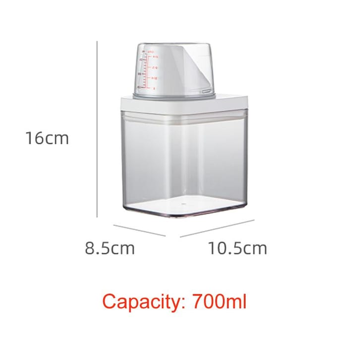 Luchtdichte Voedselopbergcontainers Plastic Organizer Box Cerealiëndispenser Graanopslagtank met Maatbeker Keukenorganizer white