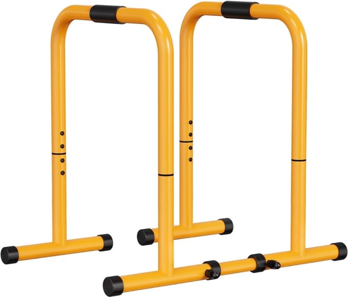 DnA® Dip Bars - Dip Station - Dip Bars Hoog - Geel - 105cm x 63cm x 89cm