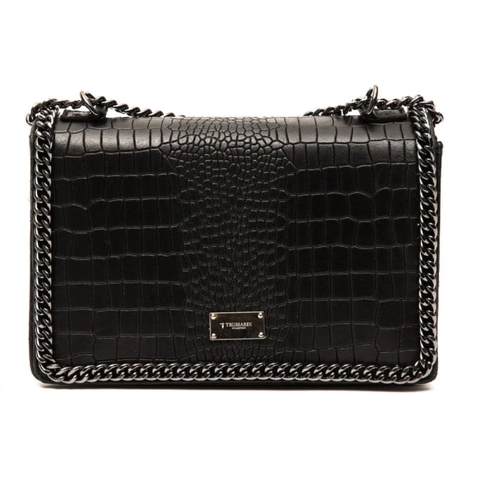 TRUSSARDI D66TRC1009-NERO Dames Handtas Leer Zwart 300mmx200mm