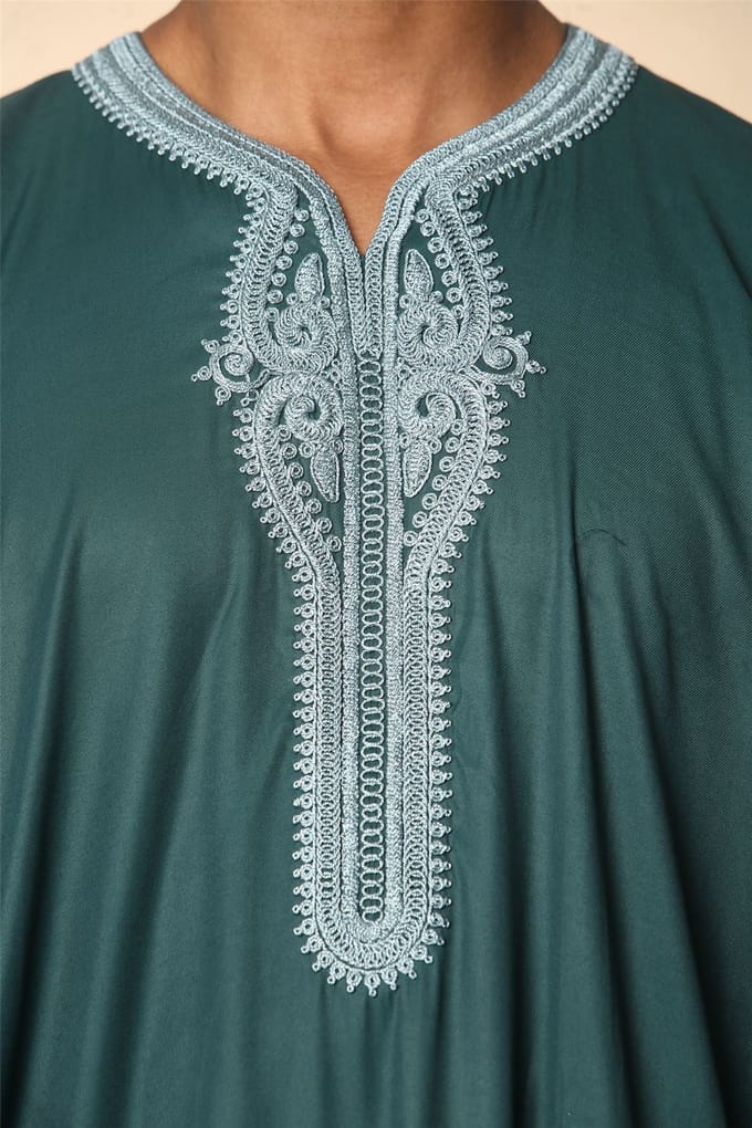 Groene Marokkaanse Thobe Jubba Robe Eid Djellaba Gandoura voor heren