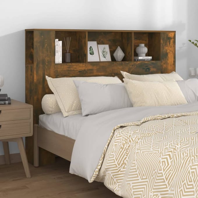 vidaXL - Hoofdbordkast - 140x18,5x104,5 - cm - gerookt - eikenkleurig
