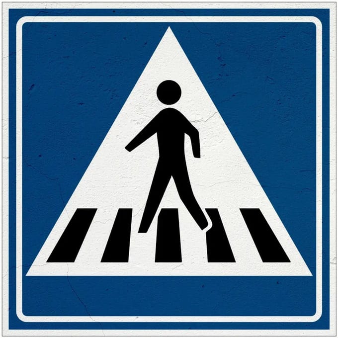 Zebrapad bord - L2 | Sign Again materiaal | 20 x 20 cm