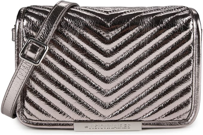 LES VISIONNAIRES Joelle Crossbody tas Leder 19.5 cm - Dames - dark silver-silver metal
