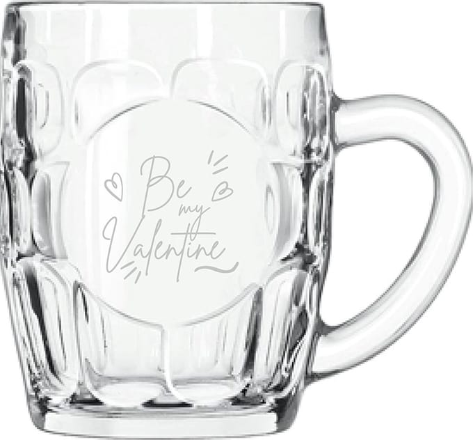 Gegraveerde Bierpul 55cl Be my valentine - valentijnsdag - valentijn