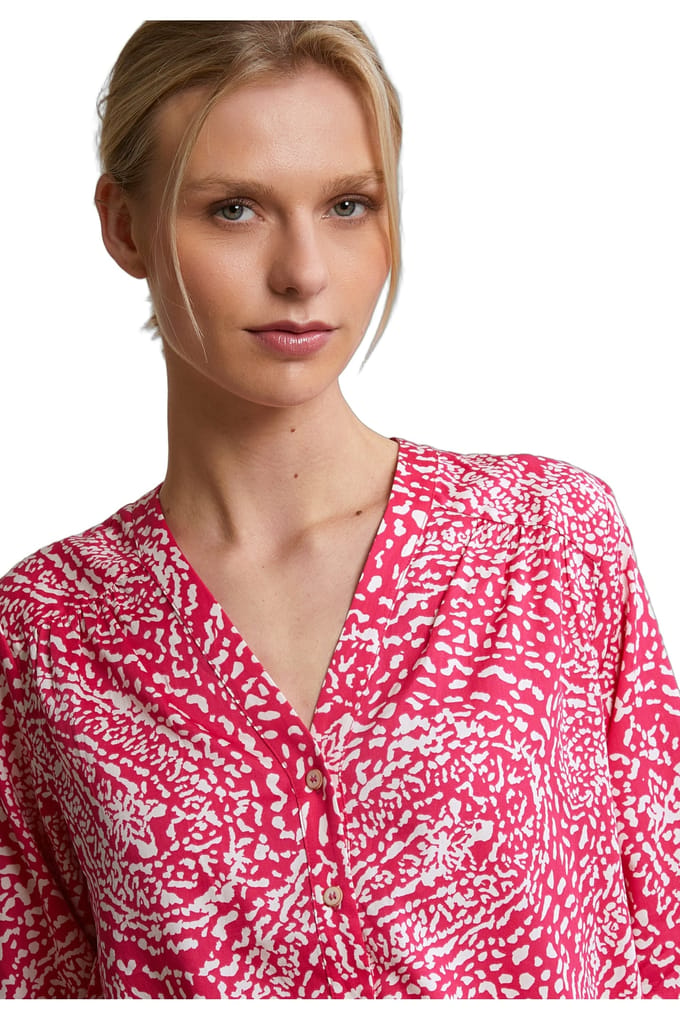 River Woods Fuchsia/white Buttoned Fantasy V-neck Blouse Größe: 36 | Blusen Outlet | Damen | Weiß