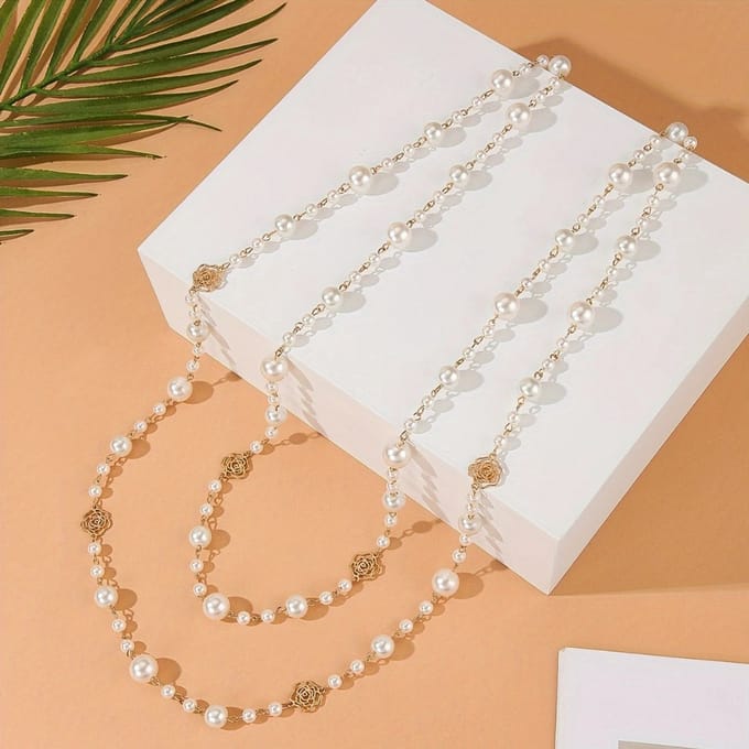 Livano Ketting - Dames - Staal - Nep zilver - Met Hanger - Wit