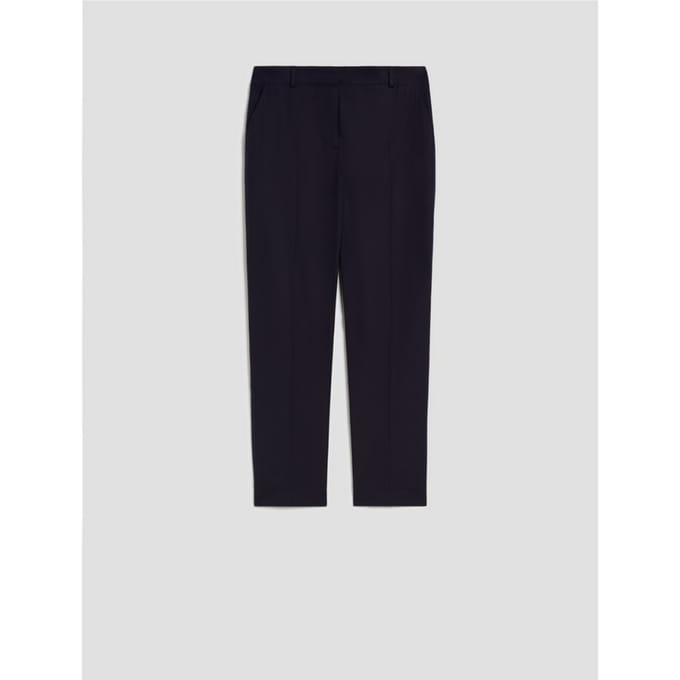 Capri broek in blauwe vrouwelijke popeline