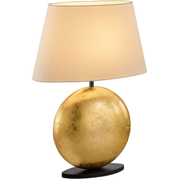 BANKAMP Mali tafellamp, crème/goud, hoogte 51cm