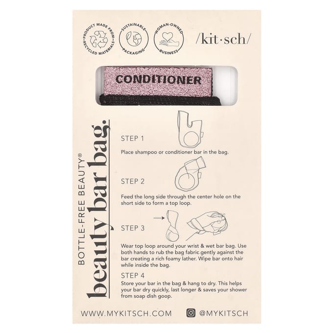 Kitsch, Après-shampoing Barre de Beauté Sac, Noir, 1 Pièce white