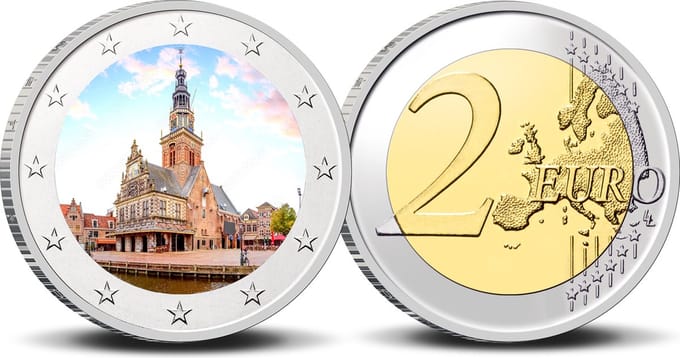 2 Euro munt kleur Alkmaar