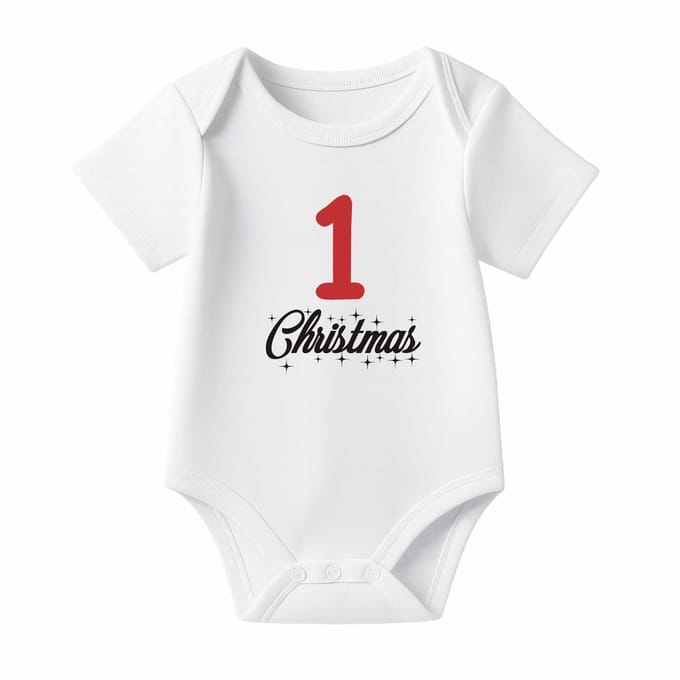 Romper 1st Christmas - wit - korte mouw