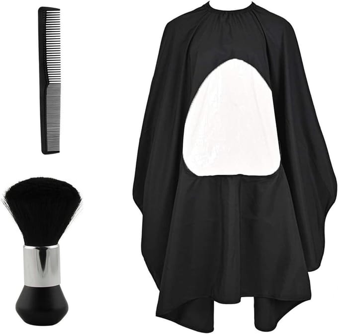 Kappersschort Set - Haar Kappersbenodigdheden - Haar Knippen - Waterproof Polyester - XL Maat - Zwart