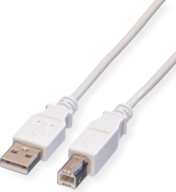 VALUE USB 2.0 Kabel, type A-B, Type A-B, wit, 4,5 m