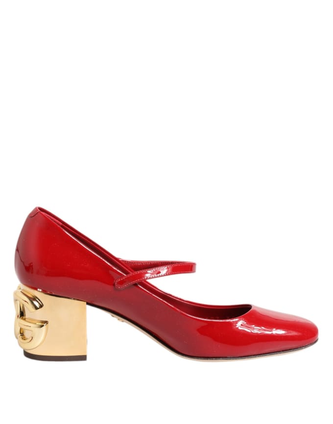 Dolce & Gabbana Rode Leren DG Logo Hakken Sandalen Schoenen