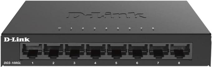 8-poorts Gigabit Onbeheerde Switch - Fanless, Compact en Energiezuinig - Plug & Play