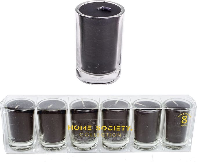 Home Society - Votive Mini Candle - Black - set van 6