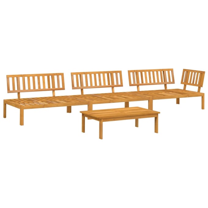 vidaXL 4-delige Loungeset pallet massief acaciahout