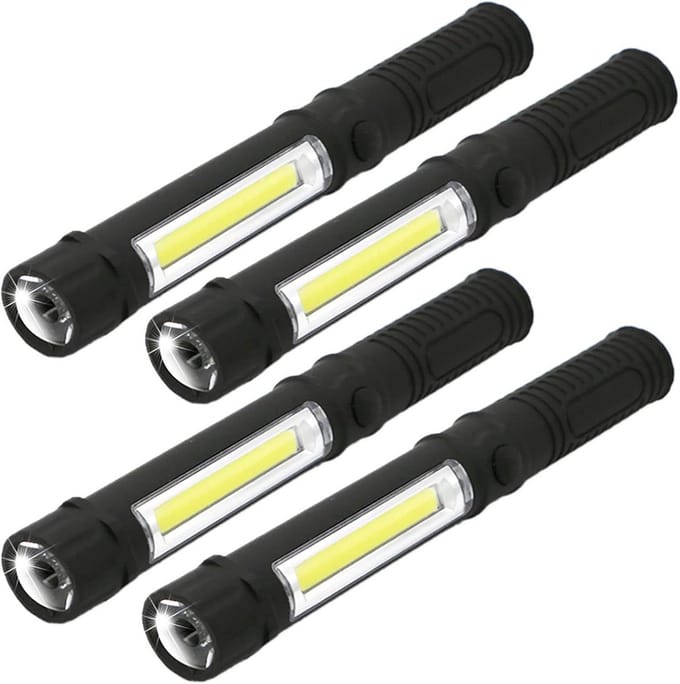COB LED Zaklamp met Magnetische Basis en Clip - Draagbare Inspectielamp