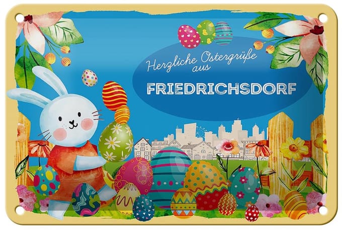 Blechschild Ostern Ostergrüße 18x12cm FRIEDRICHSDORF Geschenk Deko