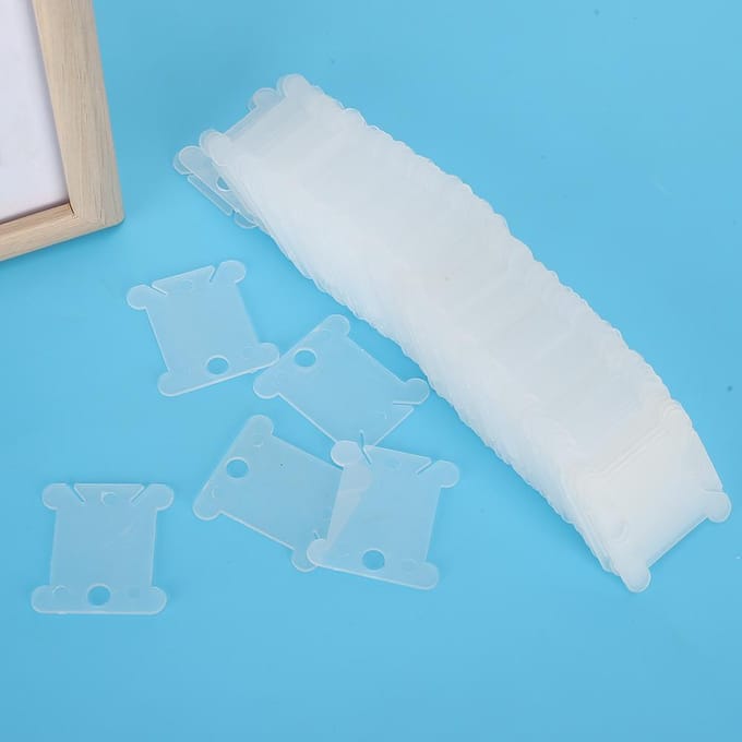 100 Stuks Kruissteek Wikkelbord Plastic Garenopwinder Plaat DIY Naaiben Accessoires white
