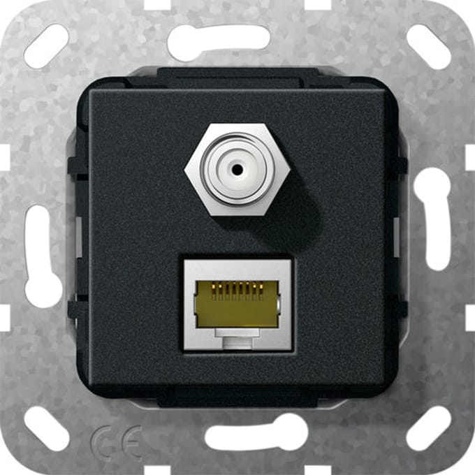 Gira 569710 - aansluiting cat6a / sat-f bus antraciet communicatie