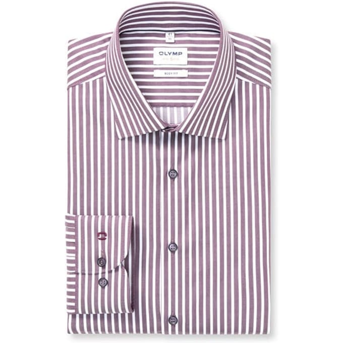 OLYMP Level Five Overhemd, body fit, New York Kent, Aubergine