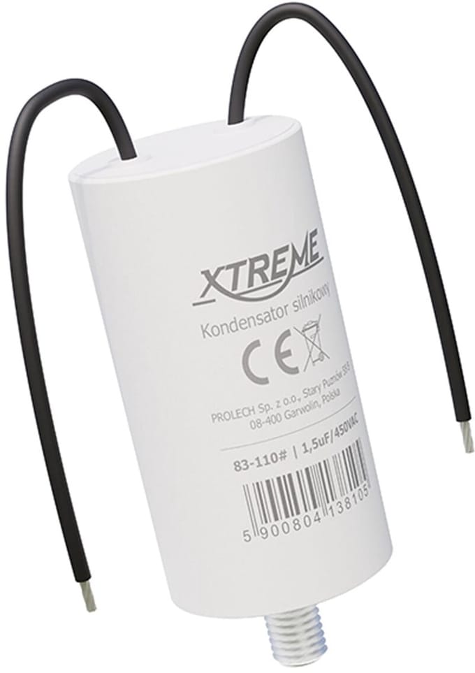 XTREME Motorcondensator 1.5µF 450V AC - Condensator met Kabels - Start/Bedrijf