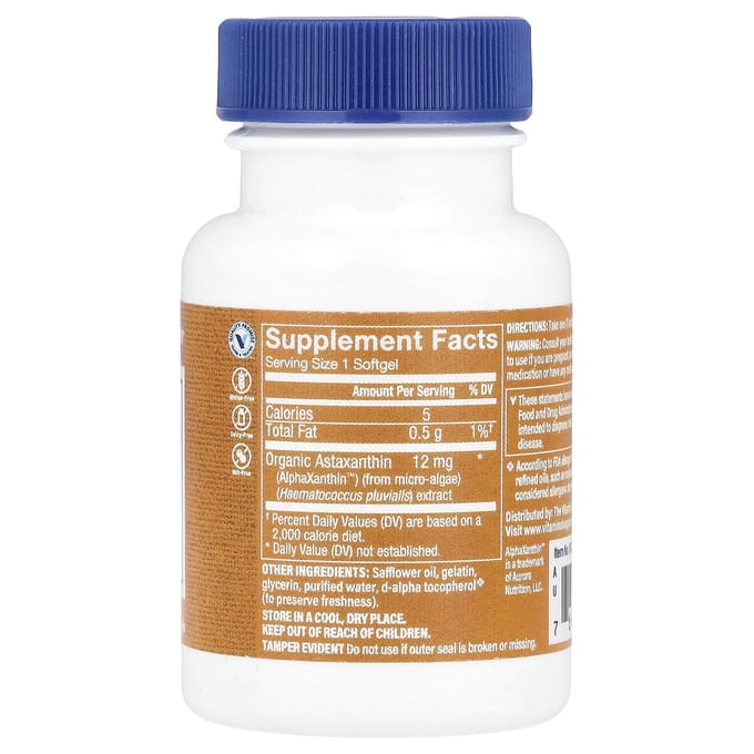 Astaxanthine, 12 mg, 30 zachte capsules