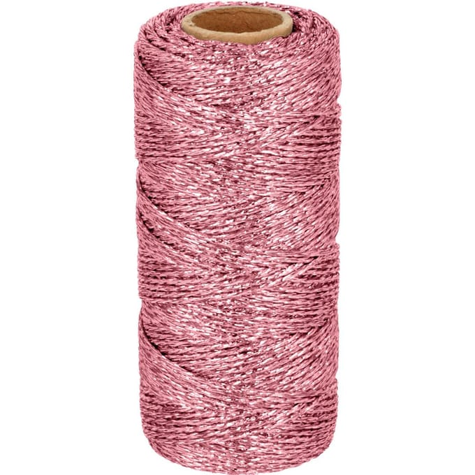 Roze metaalkoord 100 m x 1,5 mm - Artemio