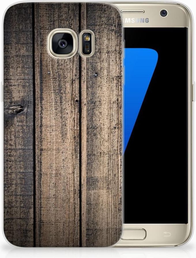 Back Cover voor Samsung Galaxy S7 Bumper Hoesje Steigerhout