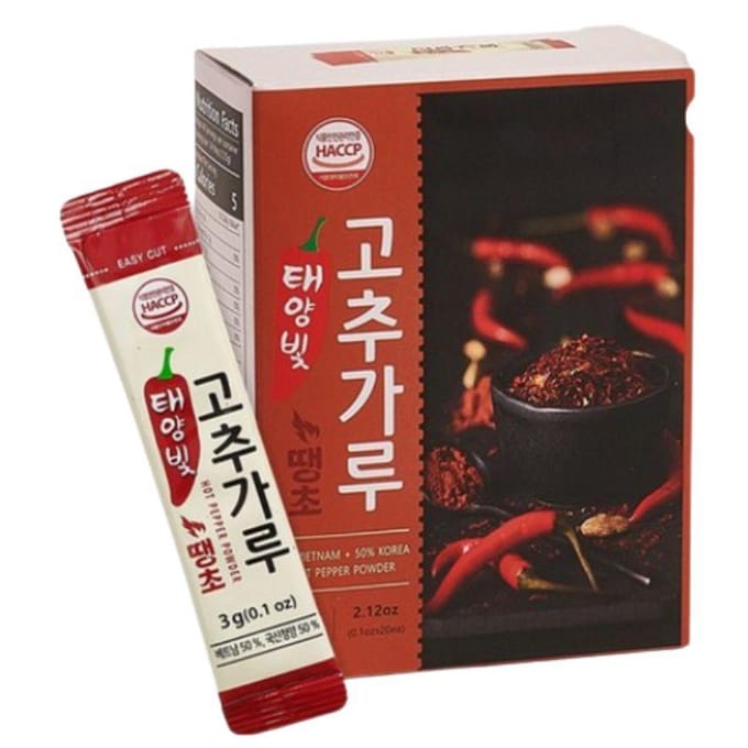Taeyangbit Cheongyang Heet Chilipeper Poeder Stick Koreaanse Pittige Peper Kruiding 20 Stuks 60g 1ea brown