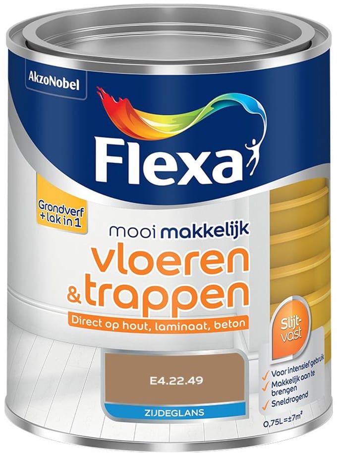 Flexa - Mooi Makkelijk Vloeren & Trappen Zijdeglans - E4.22.49 - Mengverf - 750 Ml