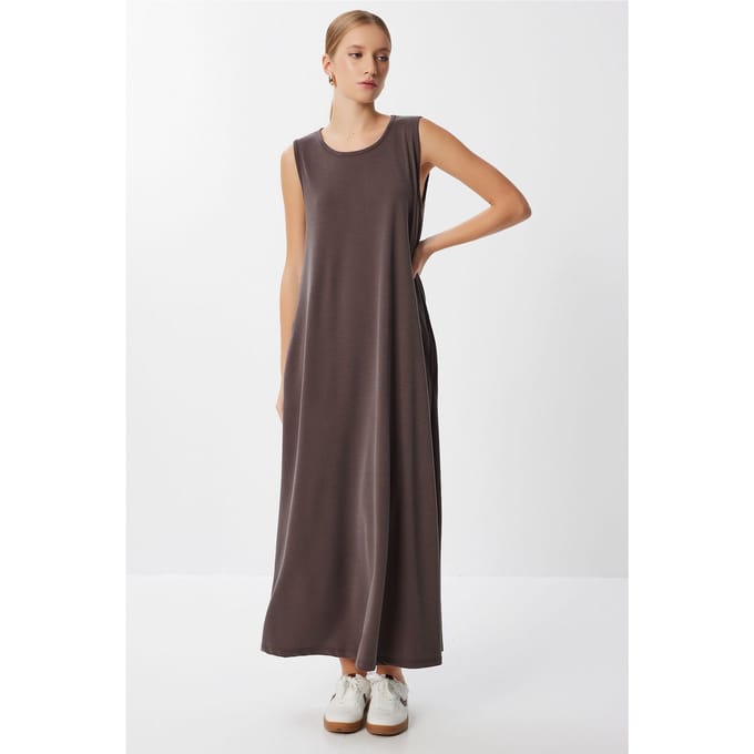 Casual Losse Midi-jurk met Zakken