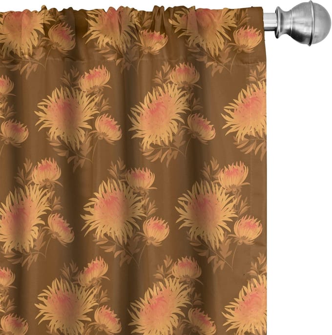 ABAKUHAUS – Gordijnen 2-delig set 75x175 cm – Mikrofaser – Ginger Caramel