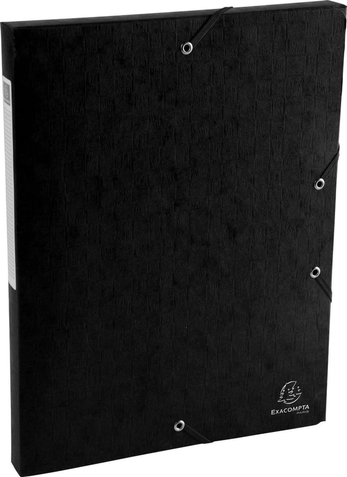 Exacompta 10x Klasseerdoos Scotten Rug 25mm - A4 - Zwart - 50701E