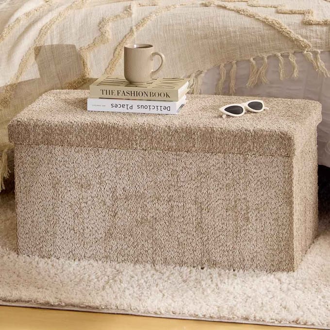 Eazy Living Poef + Opbergbox Eden Taupe