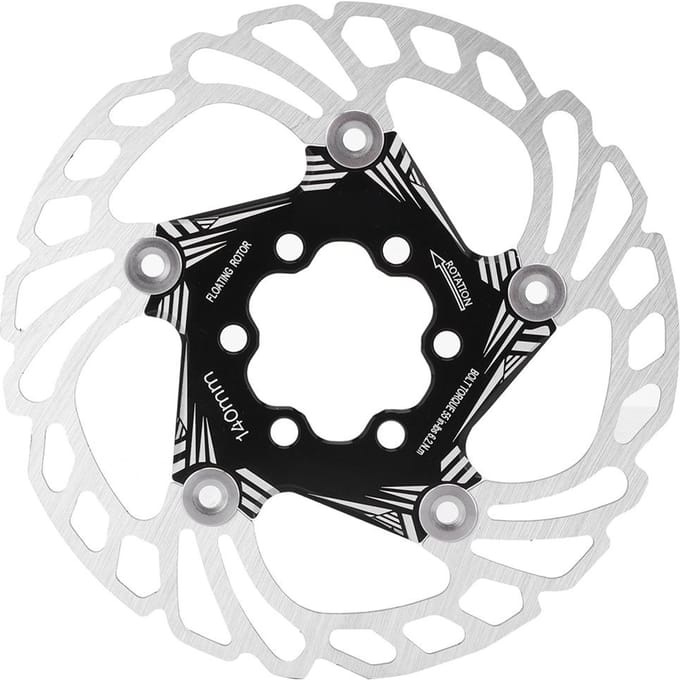 Mountainbike Fietsrem Schijf Zwevend Koelende Rotors 5 Bouten 140mm Fietsaccessoire Zwart white