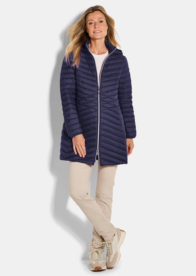 Donsmantel met elegant stiksel - marine - Gr. 21 van Goldner Fashion