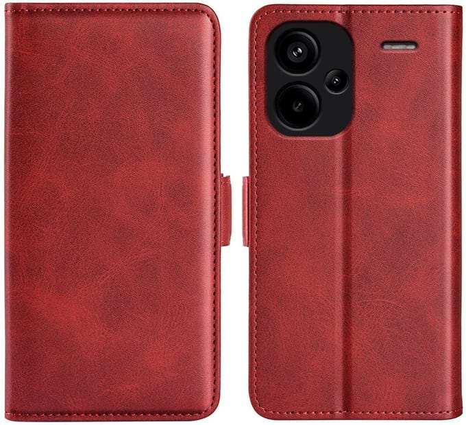 MobyDefend Hoesje - Geschikt voor Xiaomi Redmi Note 13 Pro Plus - Luxe Wallet Book Case (Sluiting Zijkant) - Rood