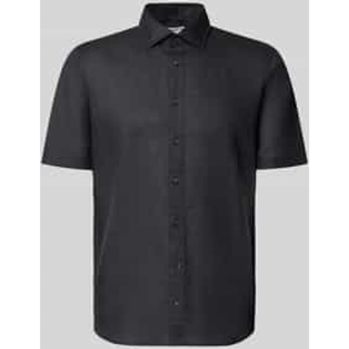 slim fit vrijetijdshemd van linnenmix