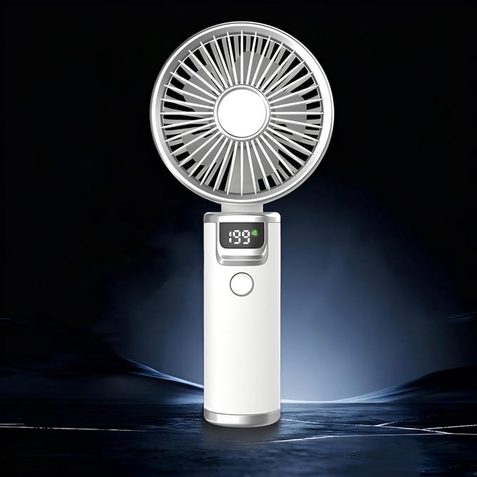 Thijox - Oplaadbare Handheld Windturbineventilator voor Buiten - Draagbare Hoge Snelheid Ventilator met Vermogen en Versnellingsdisplay - Ideaal voor