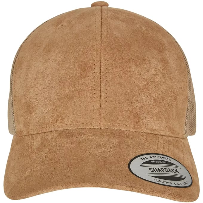 Flexfit - Suede Leather Trucker Cap Snapback Pet - Bruin