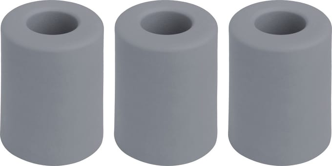 Deltafix Deurbuffer - 3x - deurstopper - grijs - rubber - 50 x 35 mm - schroefbevestiging