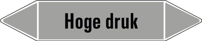 Hoge druk leidingmarkering op vel 252 x 52 mm - 3 per vel