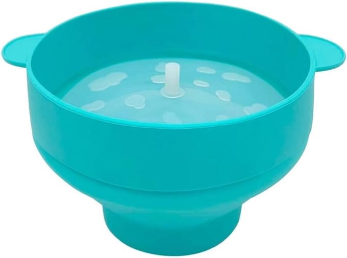 Popcorn Maker - Magnetron Bak - Thuis Snacks Maken - Opvouwbaar Siliconen Ontwerp - 24 cm Breed - Lichtblauw