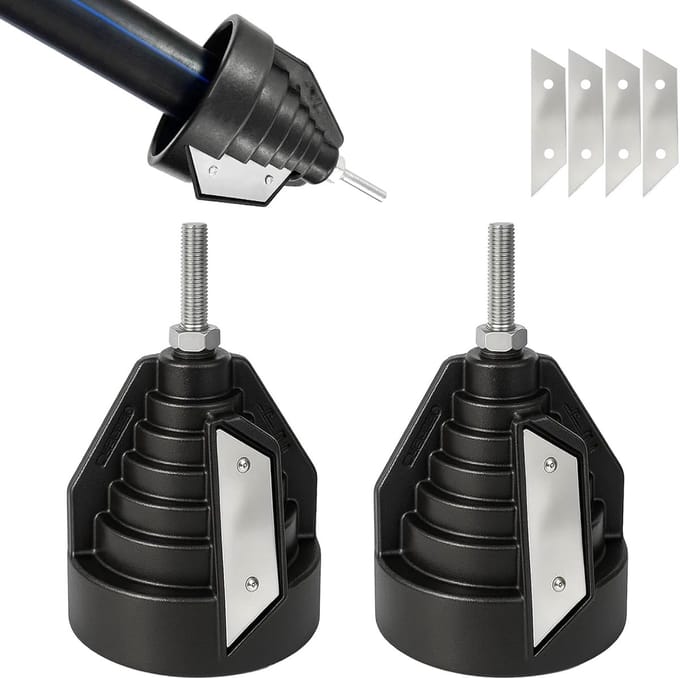 2 pieces pipe deburring set: plastic tube chamfer tool for 20-63mm PVC PP PE/PPR pipes, deburring tools with spare - ShopVlot